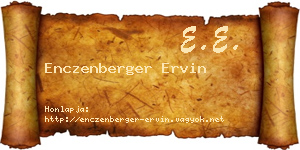 Enczenberger Ervin névjegykártya