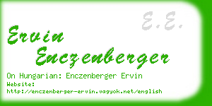 ervin enczenberger business card